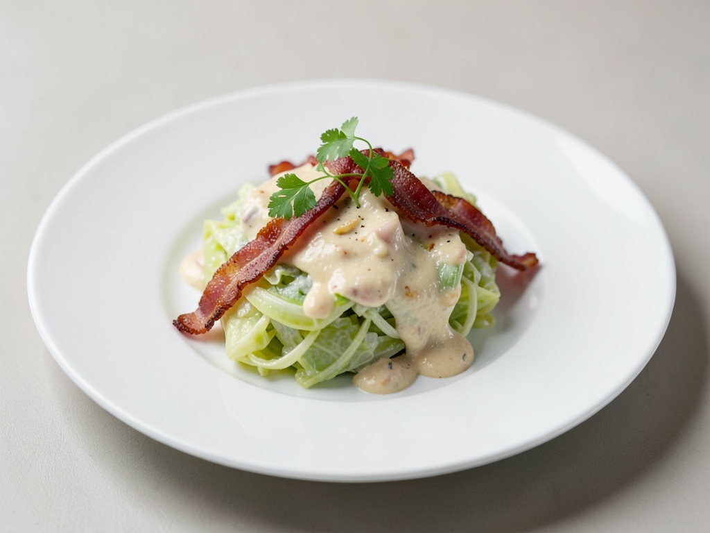 Poêle crémeuse de chou frisé avec bacon croustillant