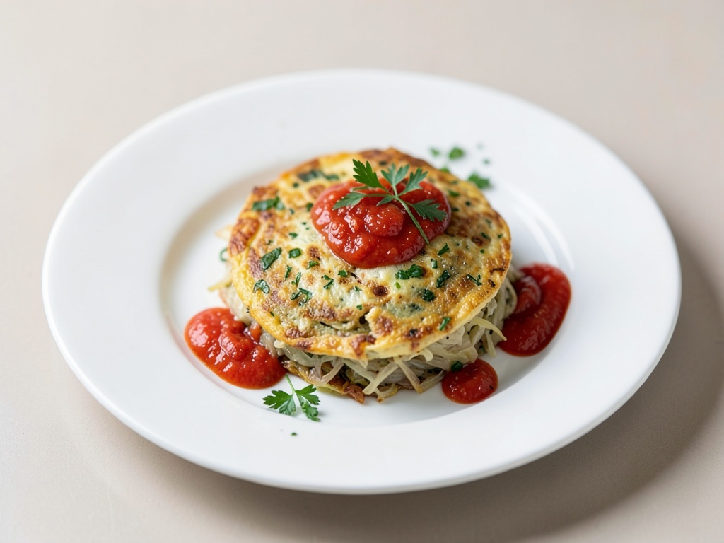Frittata italiana di cavolo riccio con chutney di pomodori e peperoncino