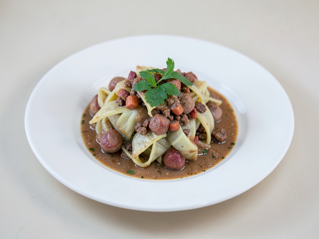 Confortante zuppa di cavolo riccio e salsiccia