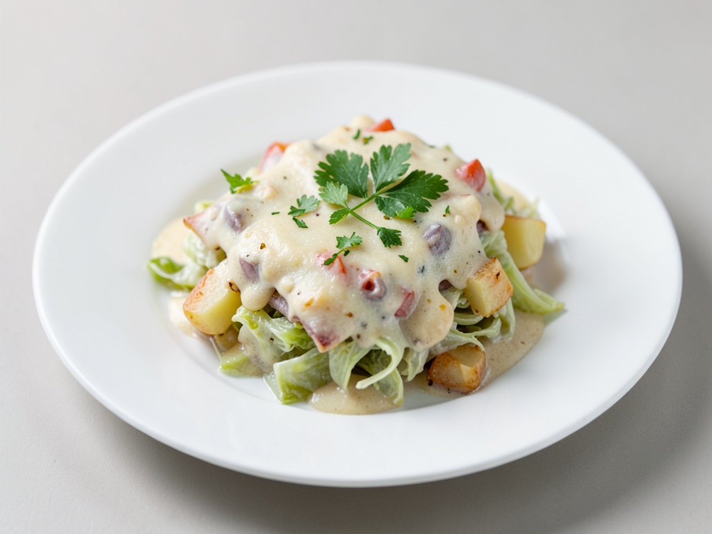 Gratin cremoso di verza e patate