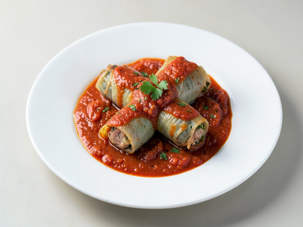 Roulade di tacchino con cavolo riccio in salsa di pomodoro