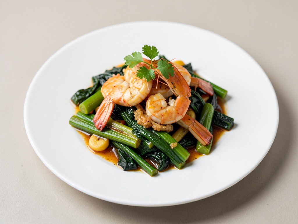 Wok-légumes aux crevettes