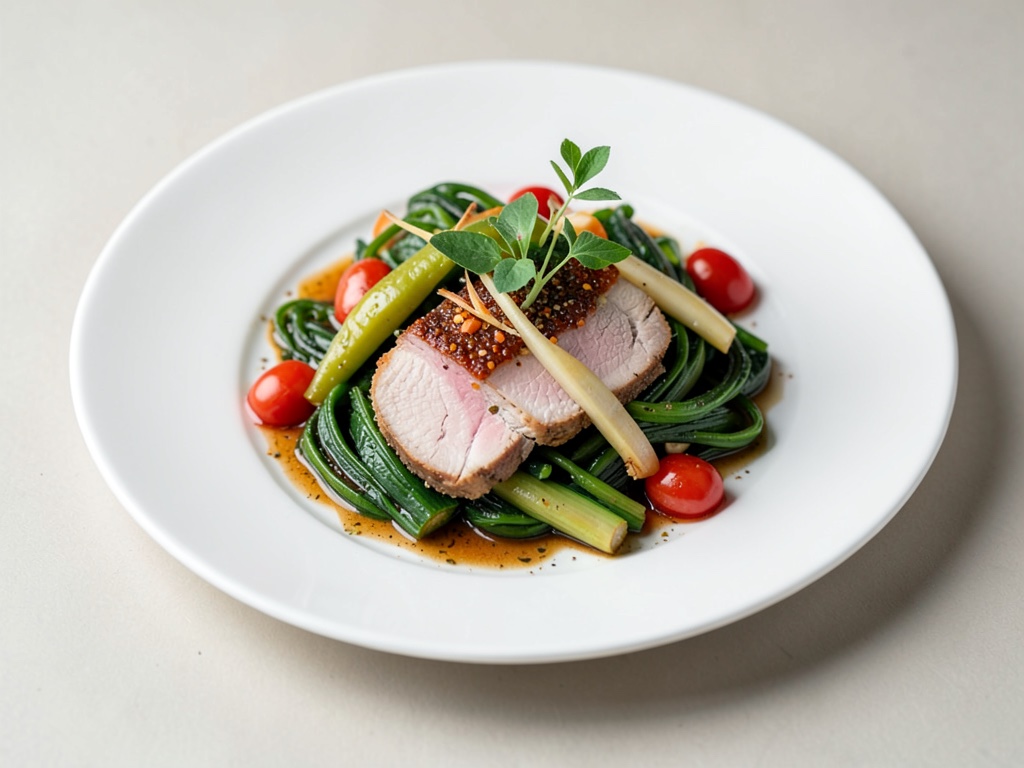 Légumes wok avec filet de porc