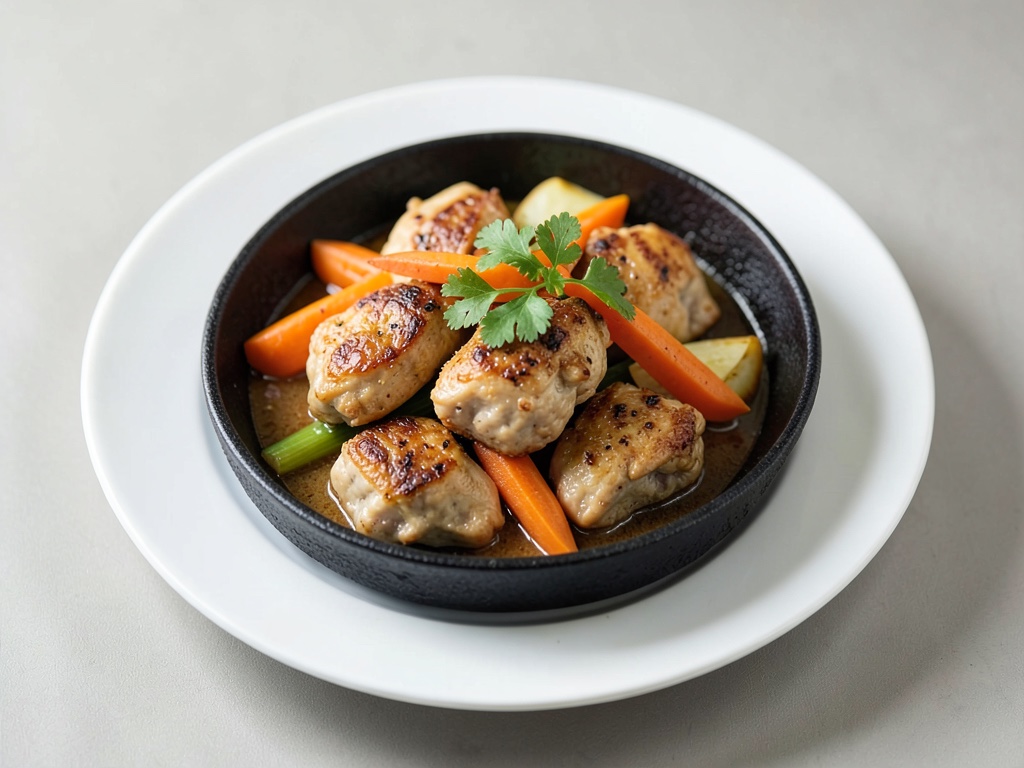 Padella wok con petto di pollo, carote e cotogne