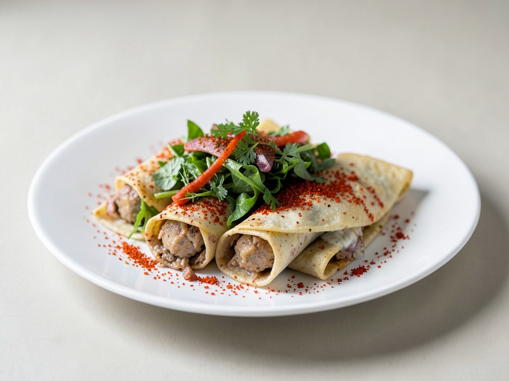Wraps au poulet avec salade poivres-coriandre