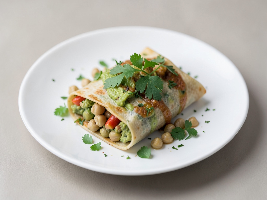 Wraps frescos de garbanzo y aguacate