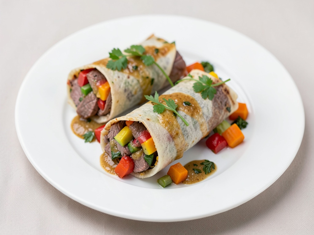 Steak-Wraps con verdure colorate