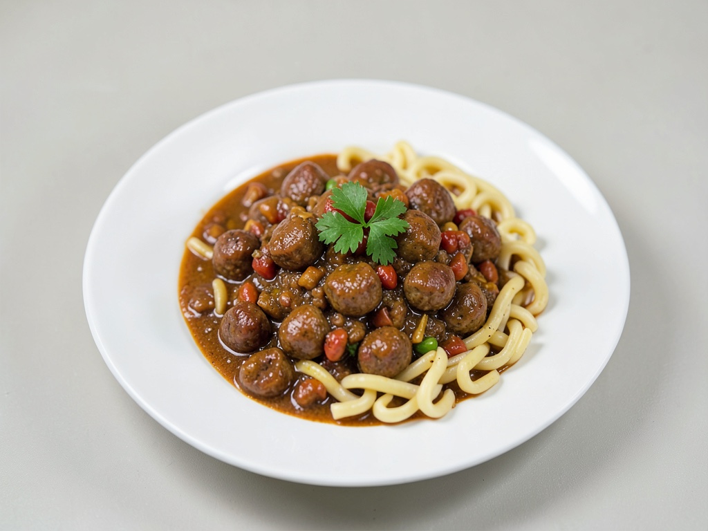 Würstchen-Gulasch mit hausgemachten Spätzle