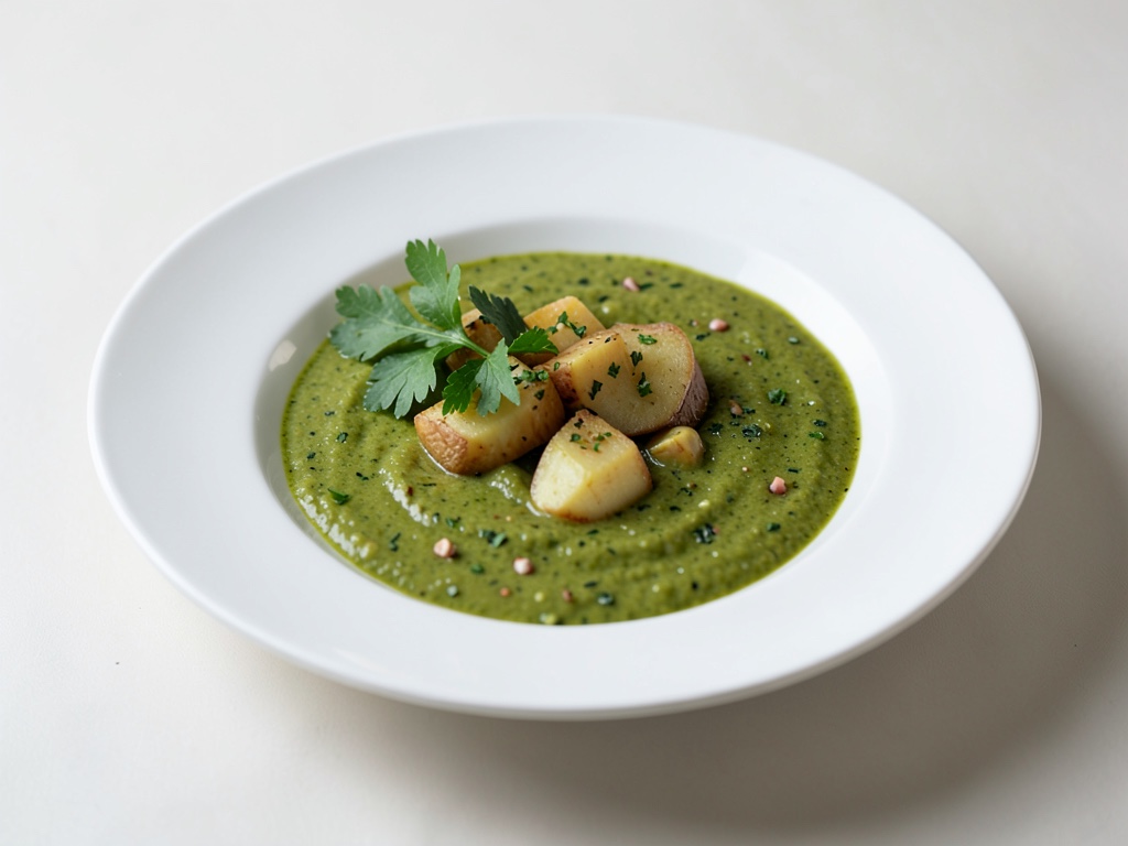 Zuppa di patate verdi speziate