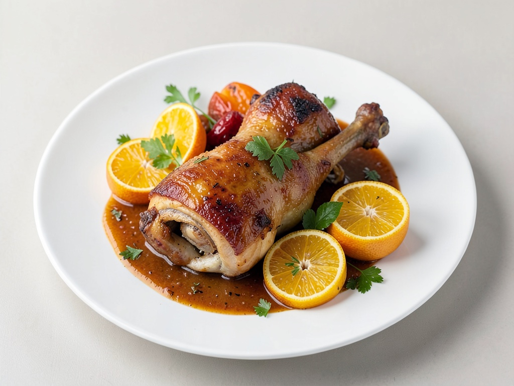 Cosce di pollo aromatiche con arance