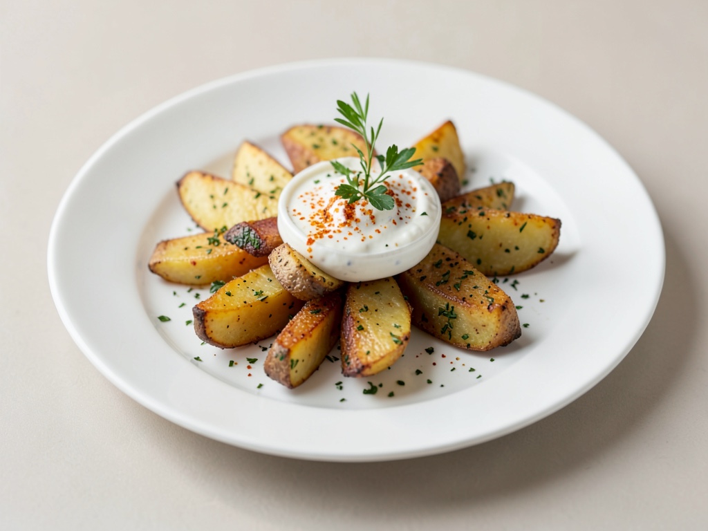 Patate al forno con erbe e yogurt piccante