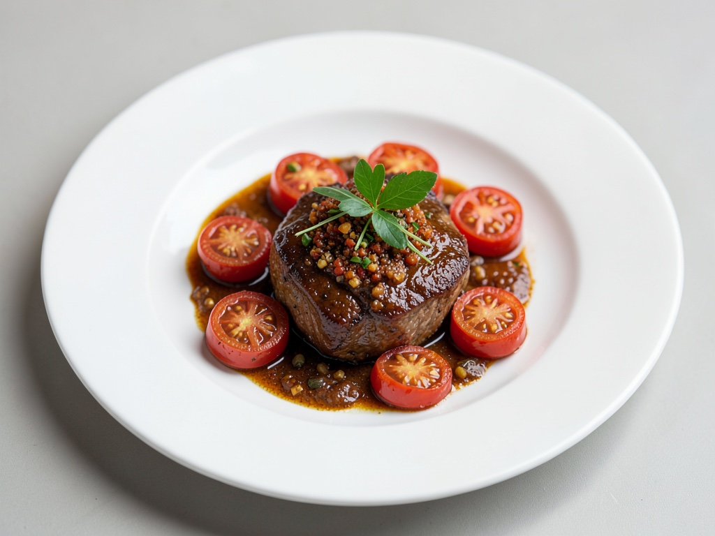 Tomate aromatiche con agnello tenero