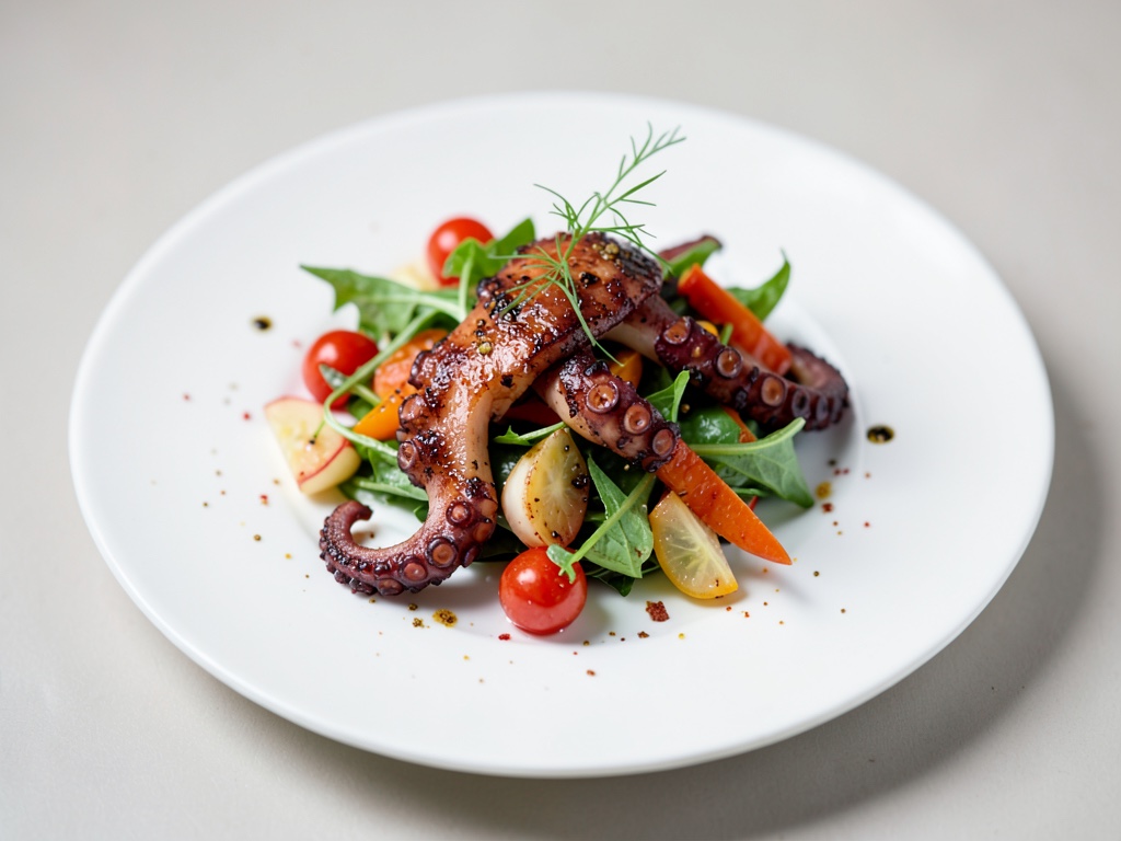 Insalata di polpo e verdure speziate