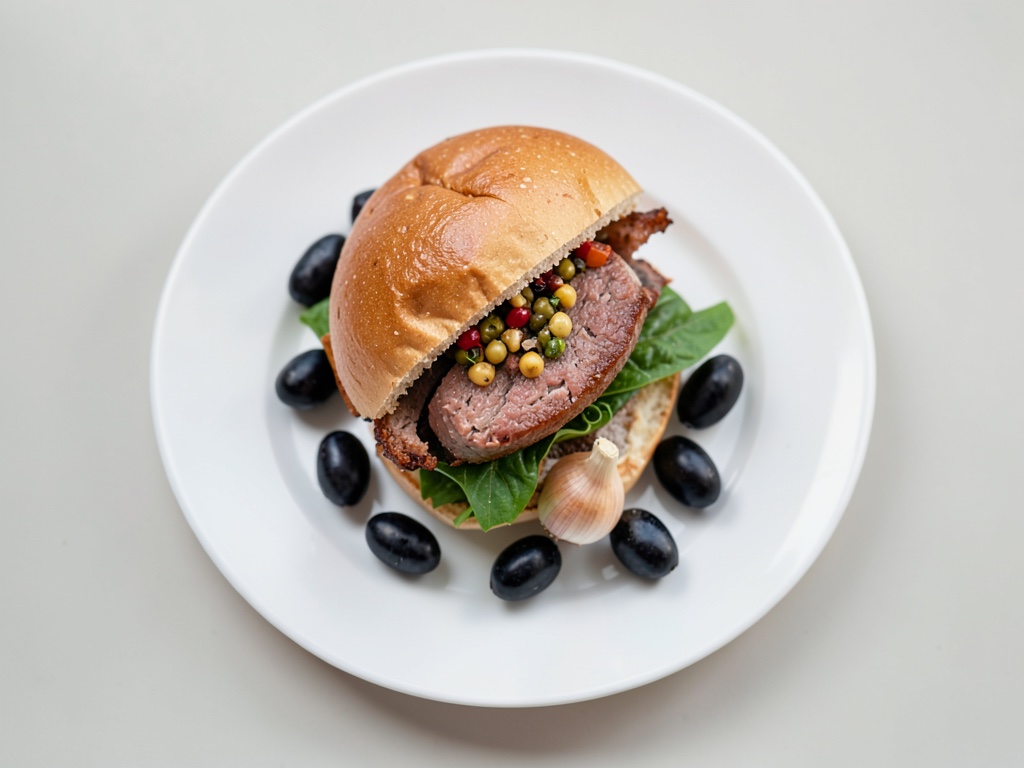 Hamburger di manzo speziati con tapenade