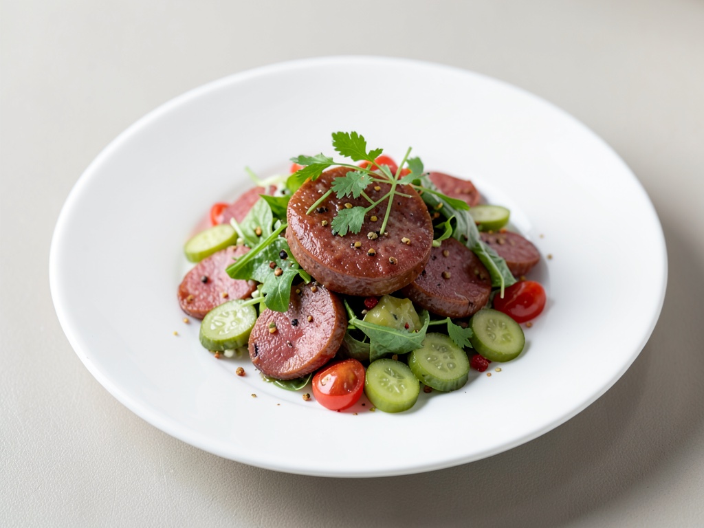 Insalata di salsiccia classica con cetrioli