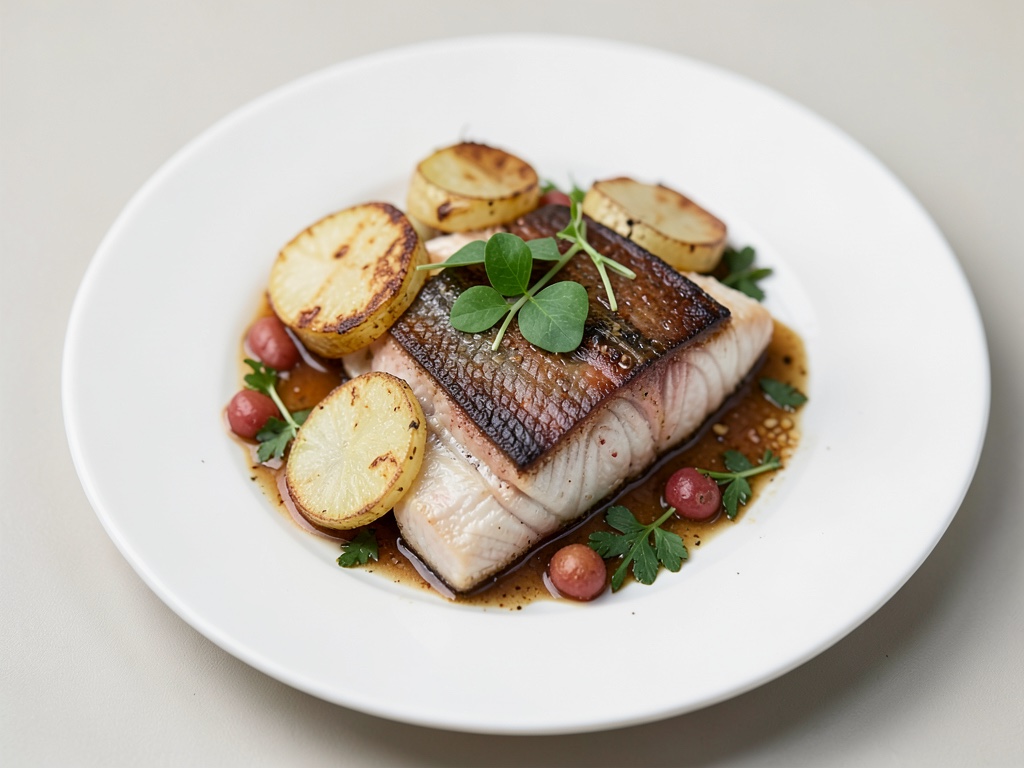 Filetti di zander con scaglie di patate croccanti