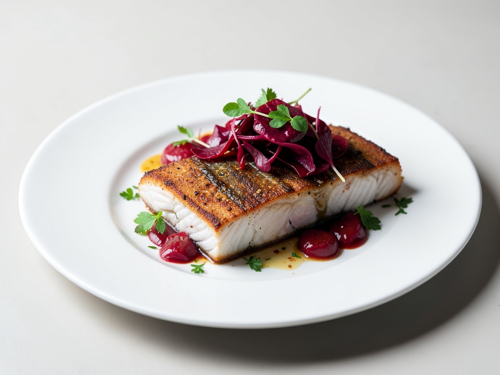 Zander croccante con insalata di barbabietola acidula