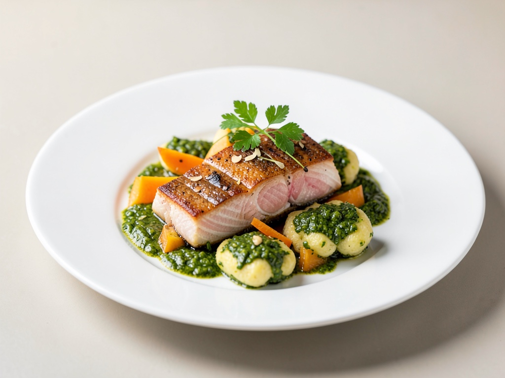Filetti di Zander con Zucca e Gnocchi al Pesto fatti in casa