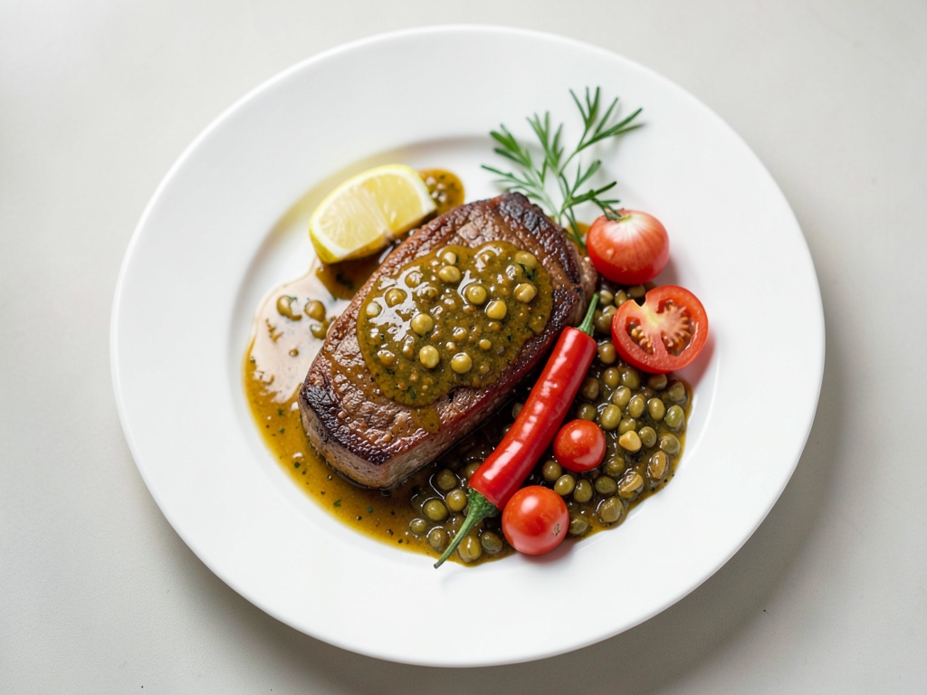 Filets de sandre à la sauce piquante aux cacahuètes et au confit de tomates et maïs