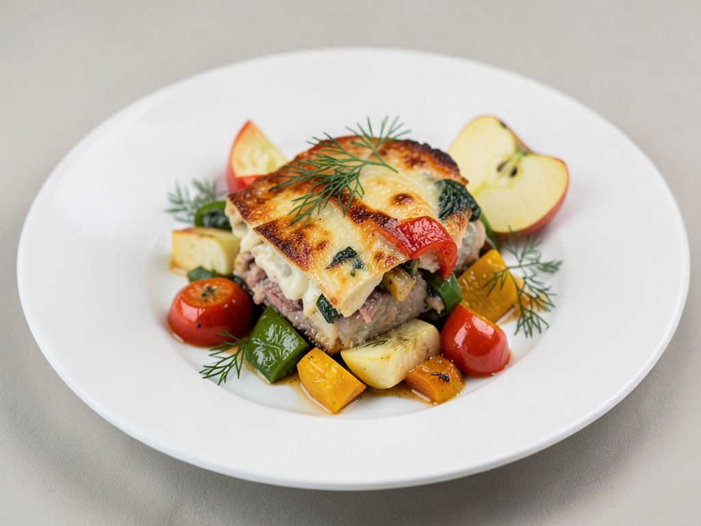 Gratin di Zander con Peperoni, Mele e Aneto