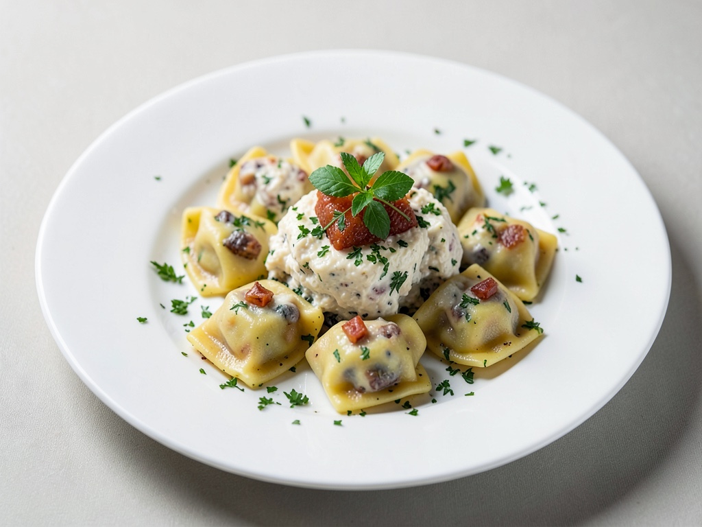 Ravioli maison à la crème de chèvre