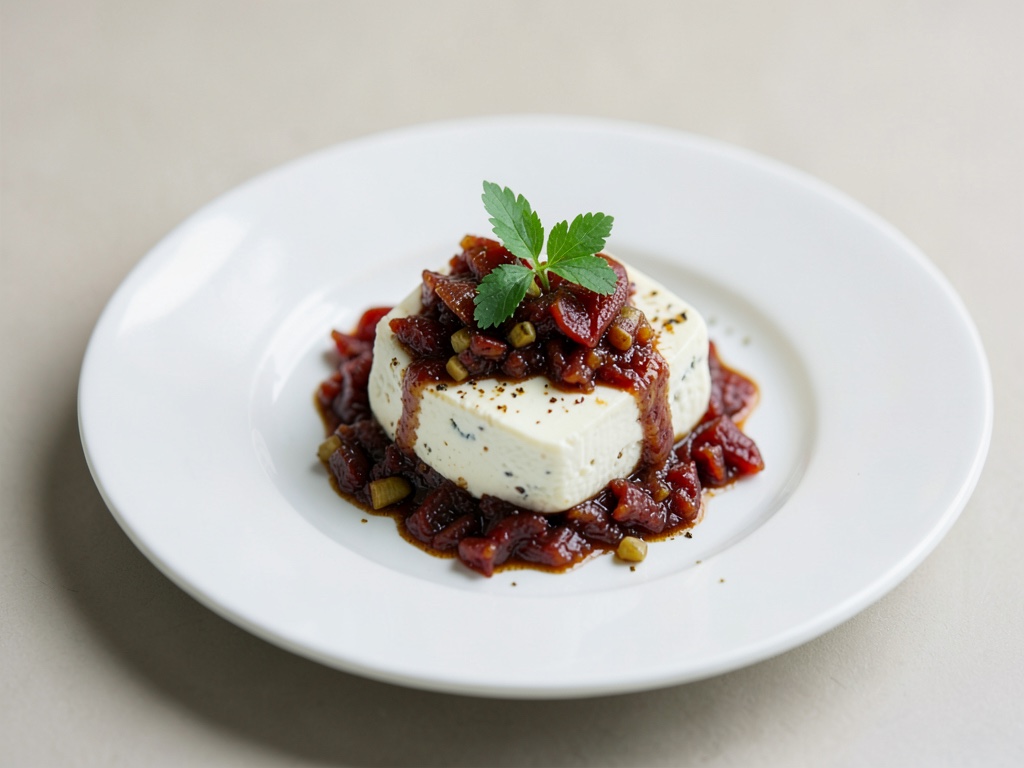 Capretto con relish di rabarbaro