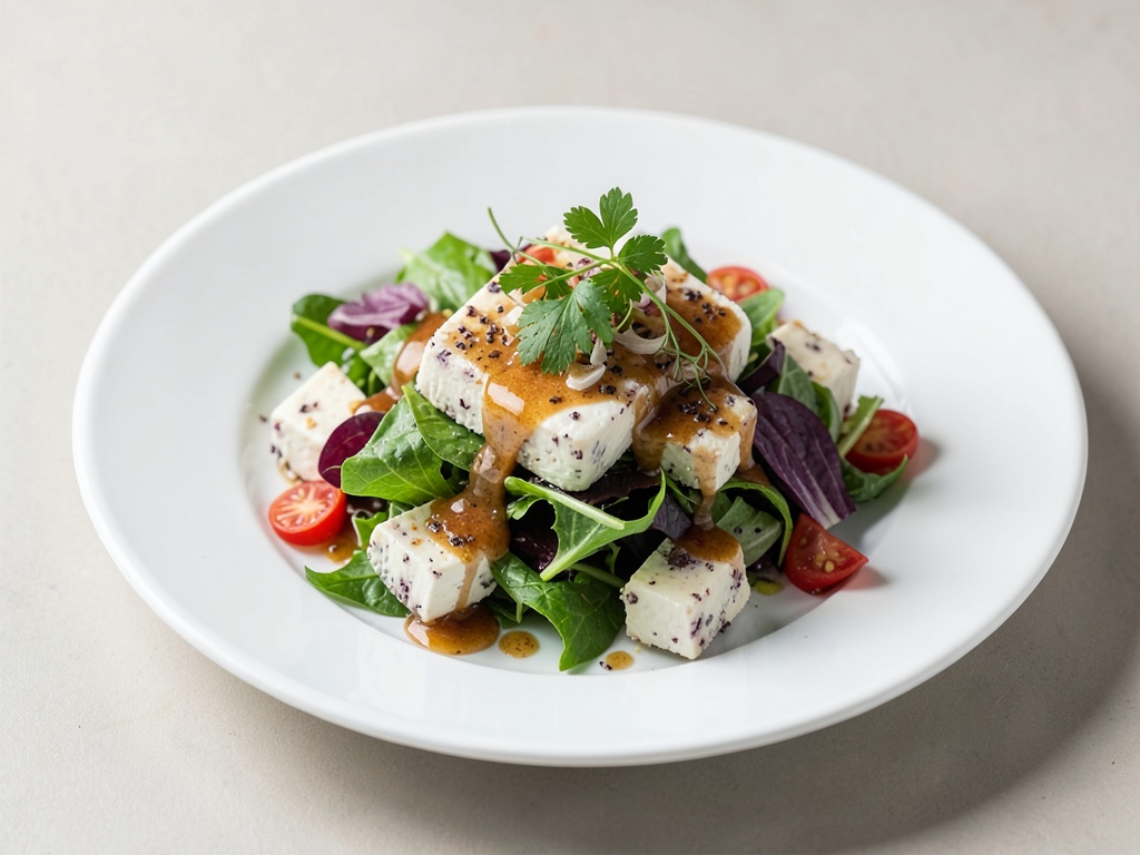 Insalata di formaggio di capra al lavanda con condimento al miele