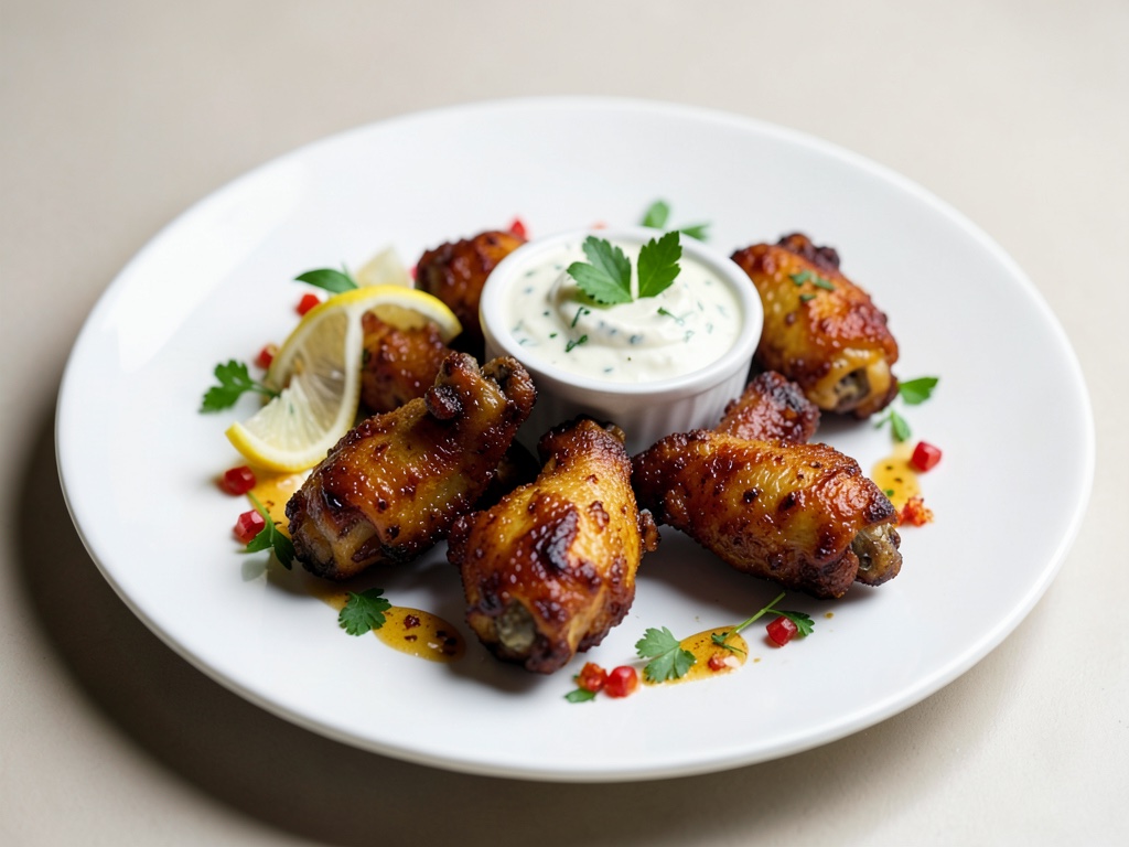 Ali di pollo croccanti con salsa allo yogurt al limone