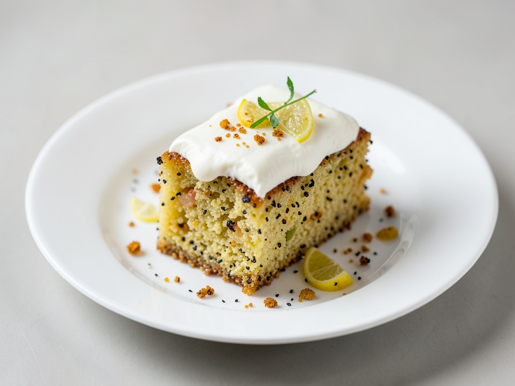 Saftiger Zitronen-Mohn-Kuchen mit Frischkäse-Topping