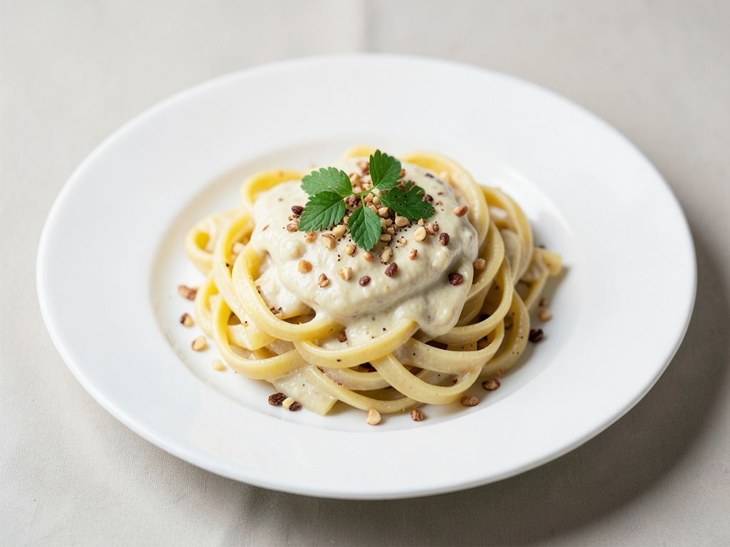 Cremige Zitronen-Pasta mit Pinienkernen