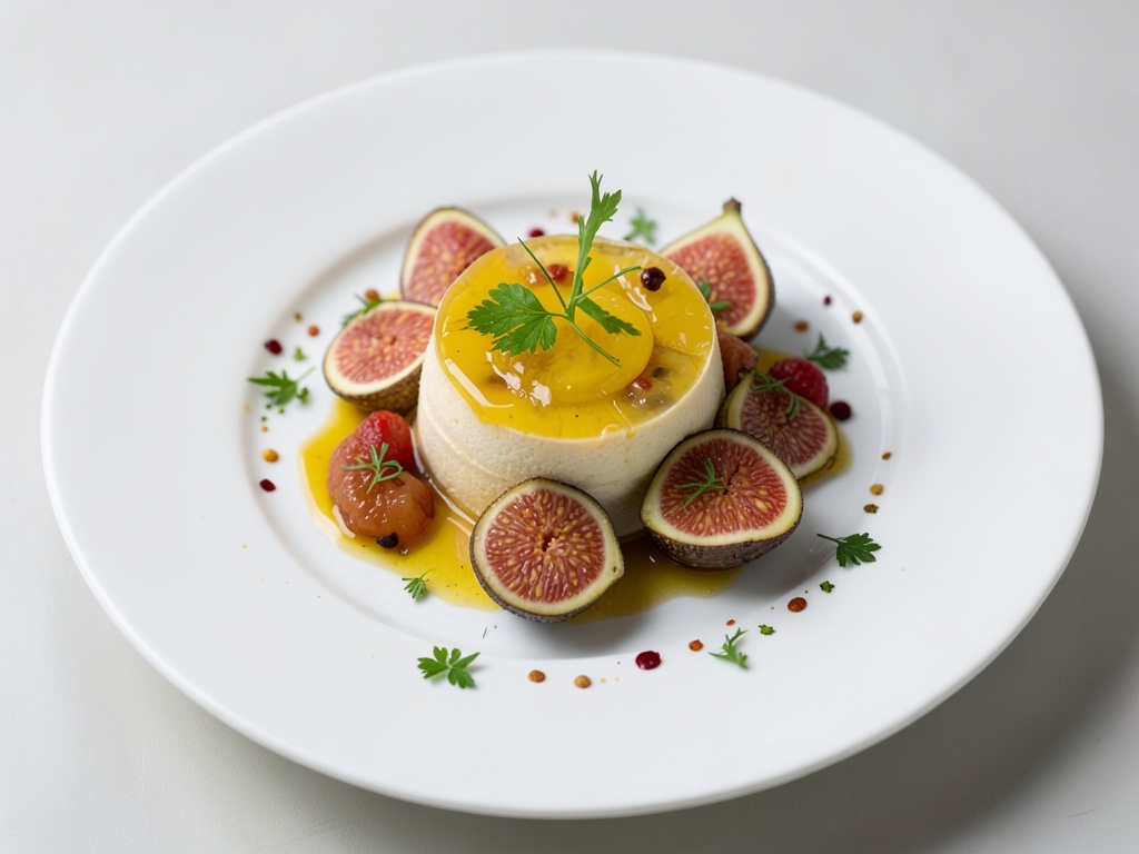 Gelatina fresca de limón con higos