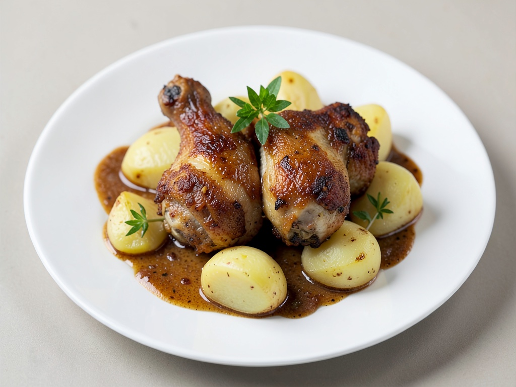 Cosce di pollo croccanti con patate al limone