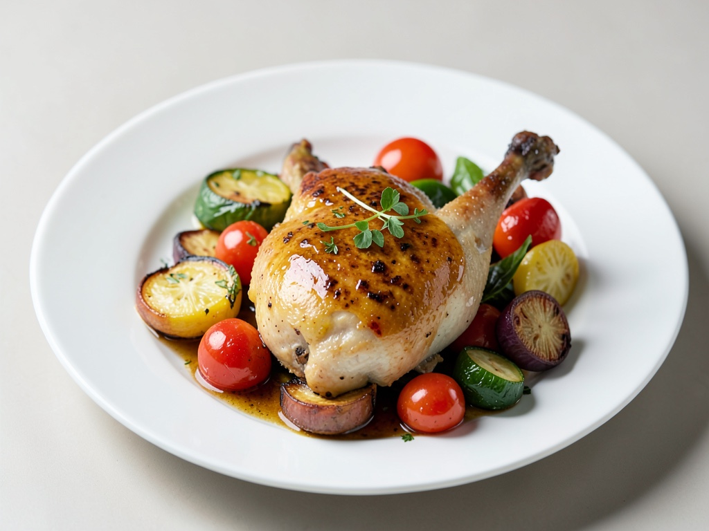 Pollo al limone succoso con verdure al forno