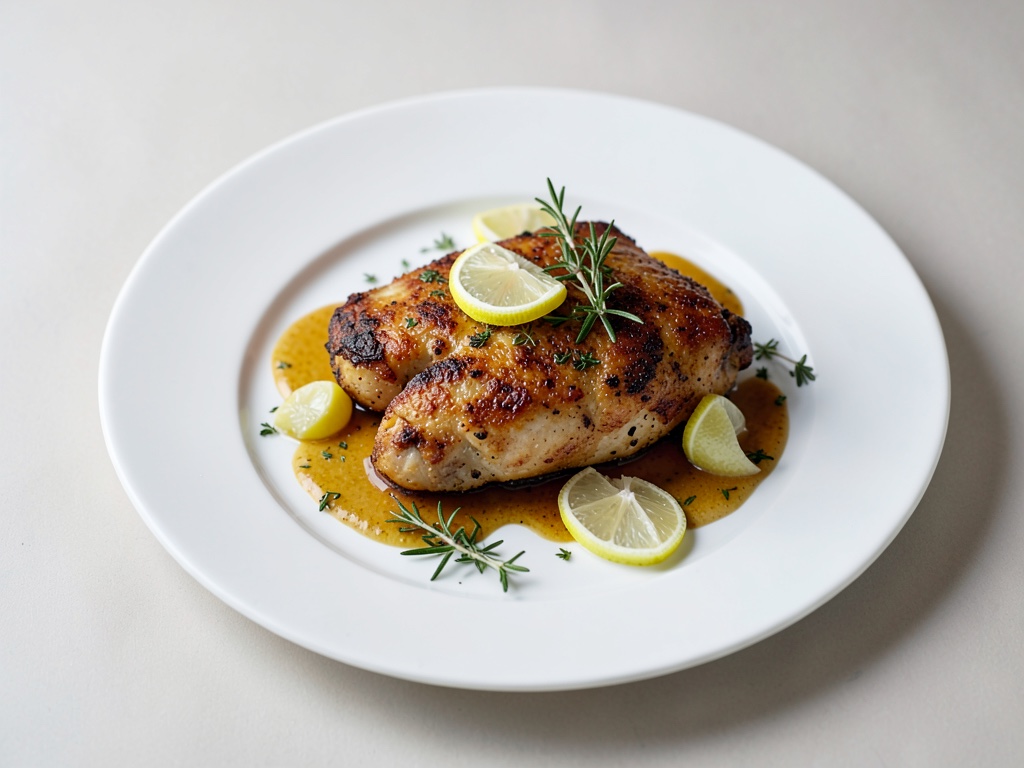 Poulet croustillant au citron et au thym
