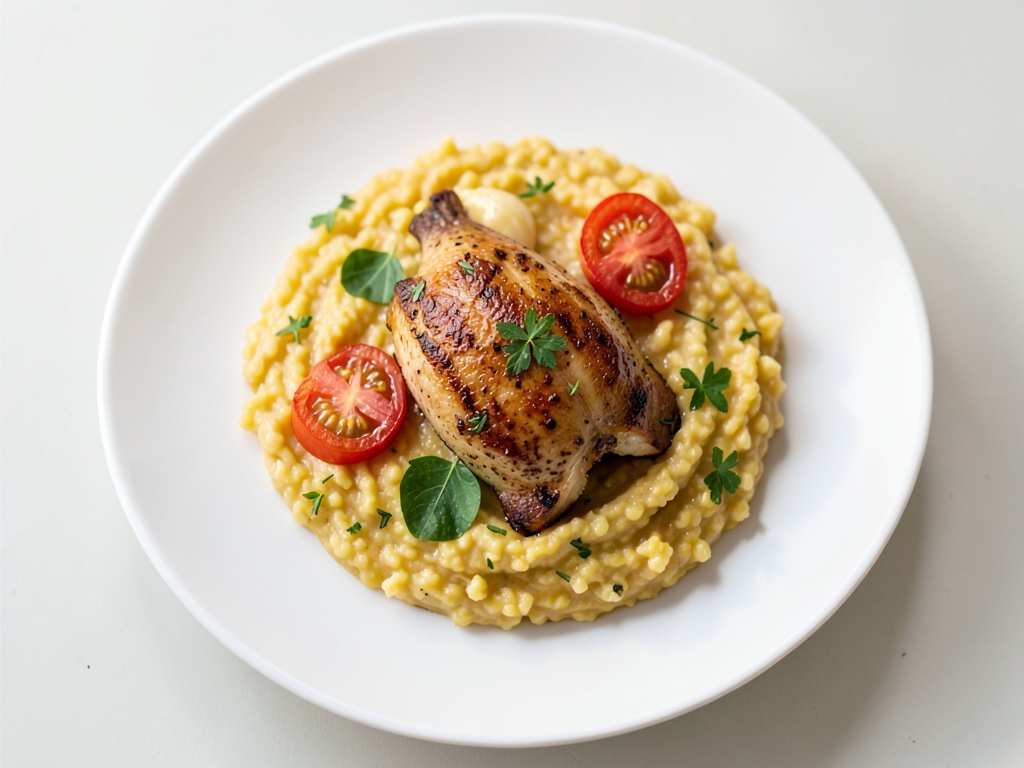 Risotto au poulet citronné et tomates séchées