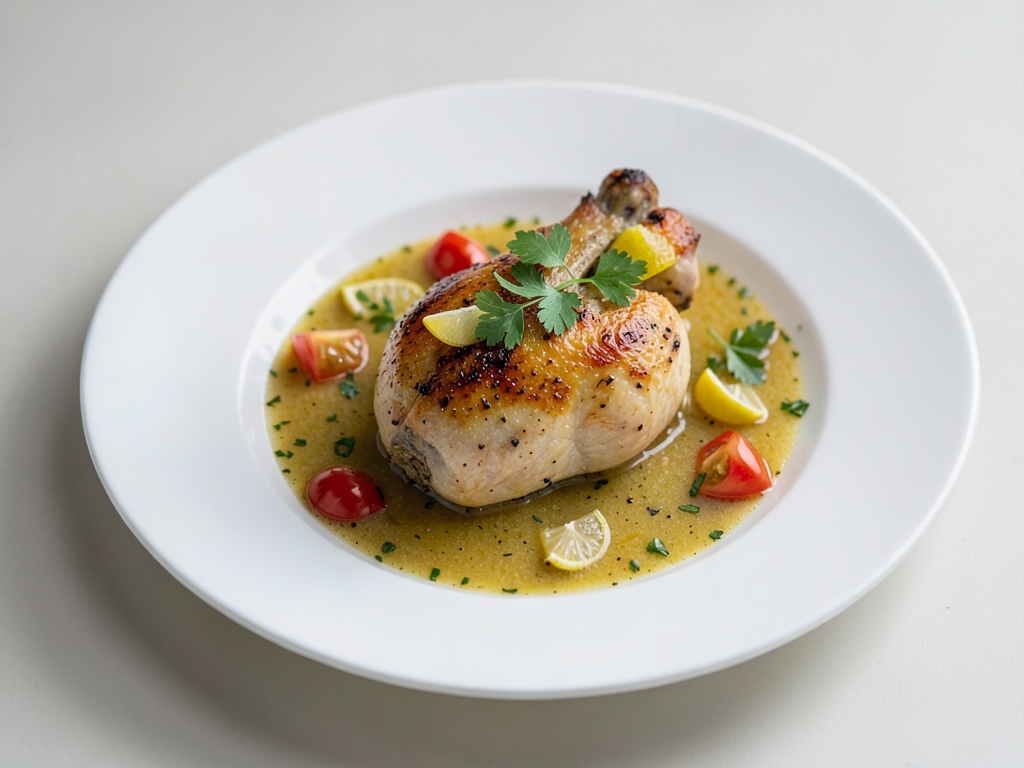 Pollo aromatico con fondo al limone
