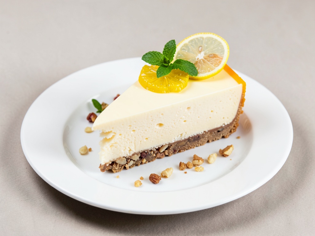 Torta al formaggio al limone con base alle noci
