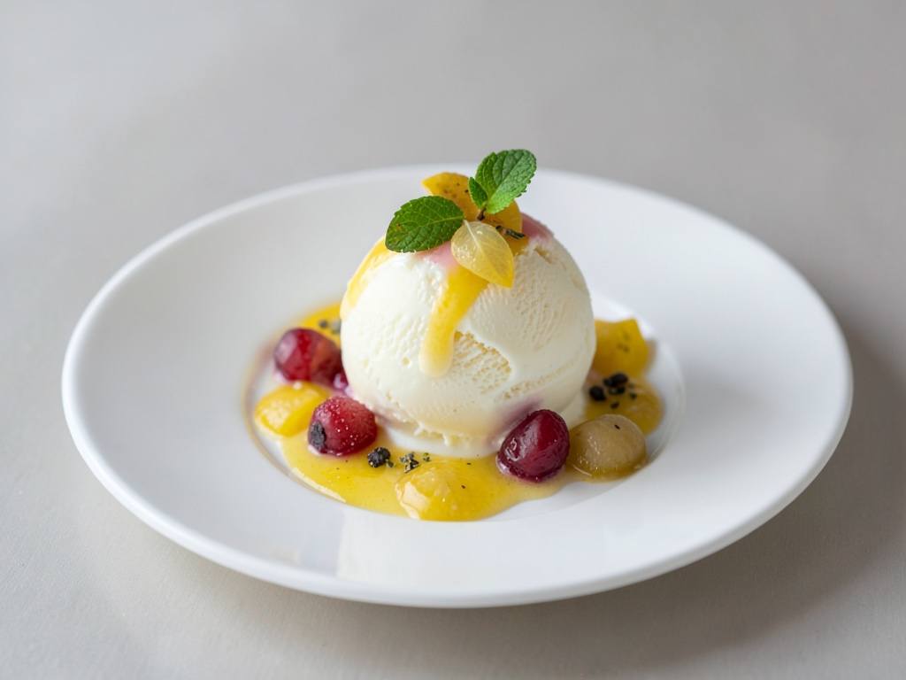Fruchtiges Zitronen-Eiscreme