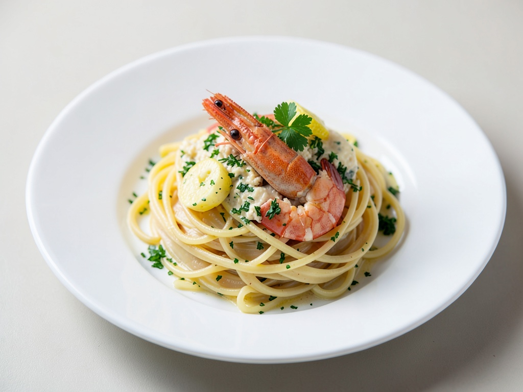 Linguine con burro al limone e aragosta