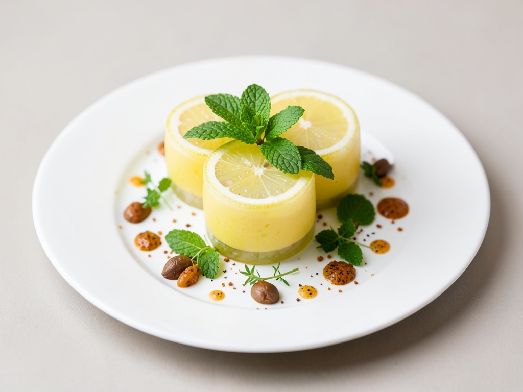 Freschi bicchieri di ghiaccio al limone con menta