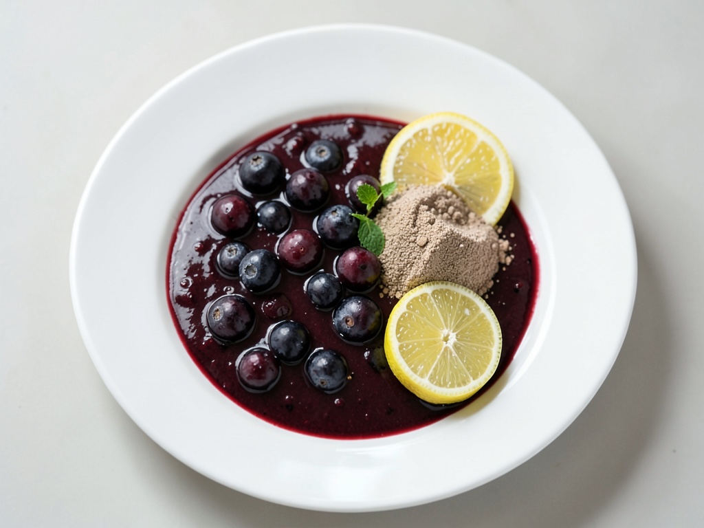 Sorbetto al limone con salsa di frutti di bosco