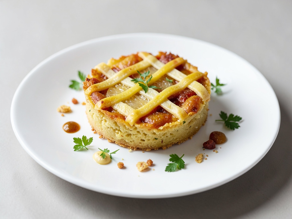 Torta croccante al limone con decorazione a griglia