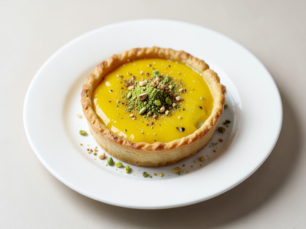 Torta al limone con decorazione ai pistacchi