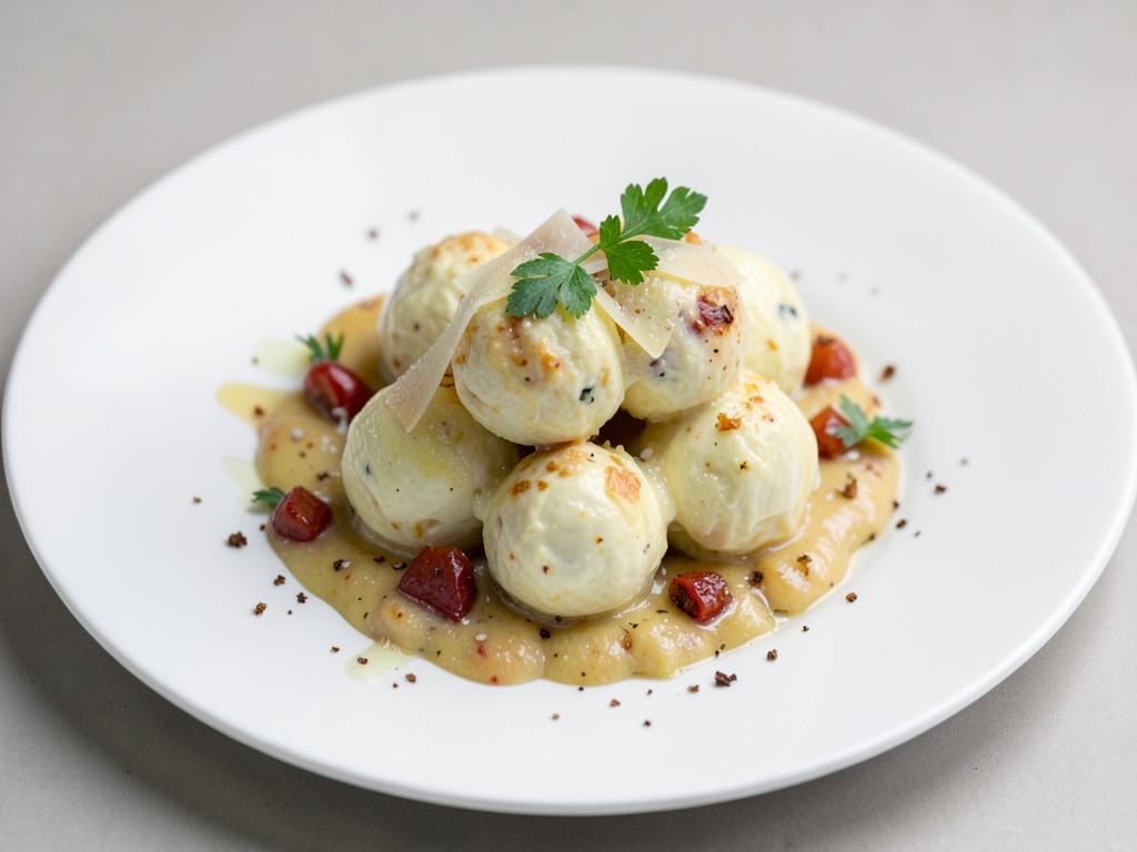 Polpette di formaggio fresco al limone con Parmigiano