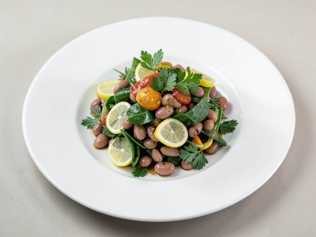 Insalata fresca di fagioli con limone e prezzemolo