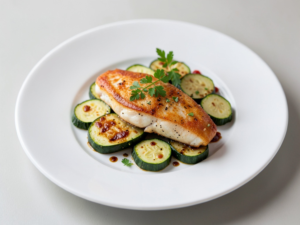 Filetti di pesce al limone con verdure di zucchine
