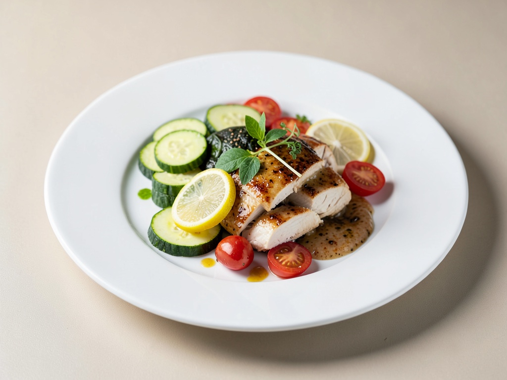 Pollo al limone con zucchine e pomodori