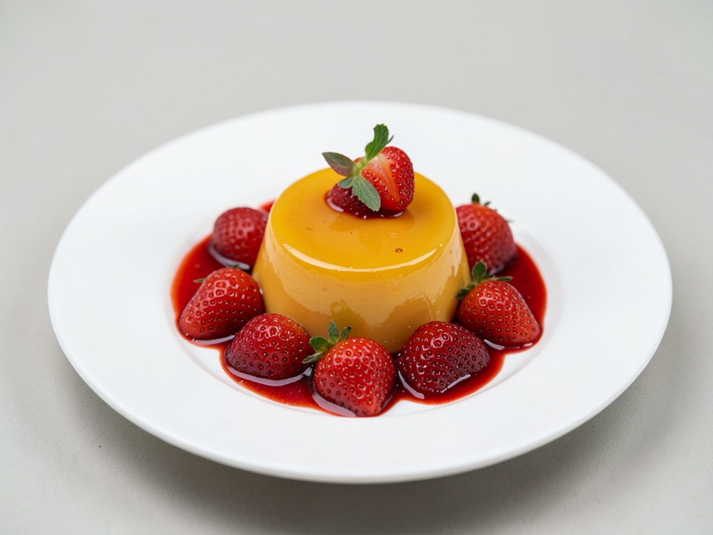 Zitrusgelee mit frischen Erdbeeren