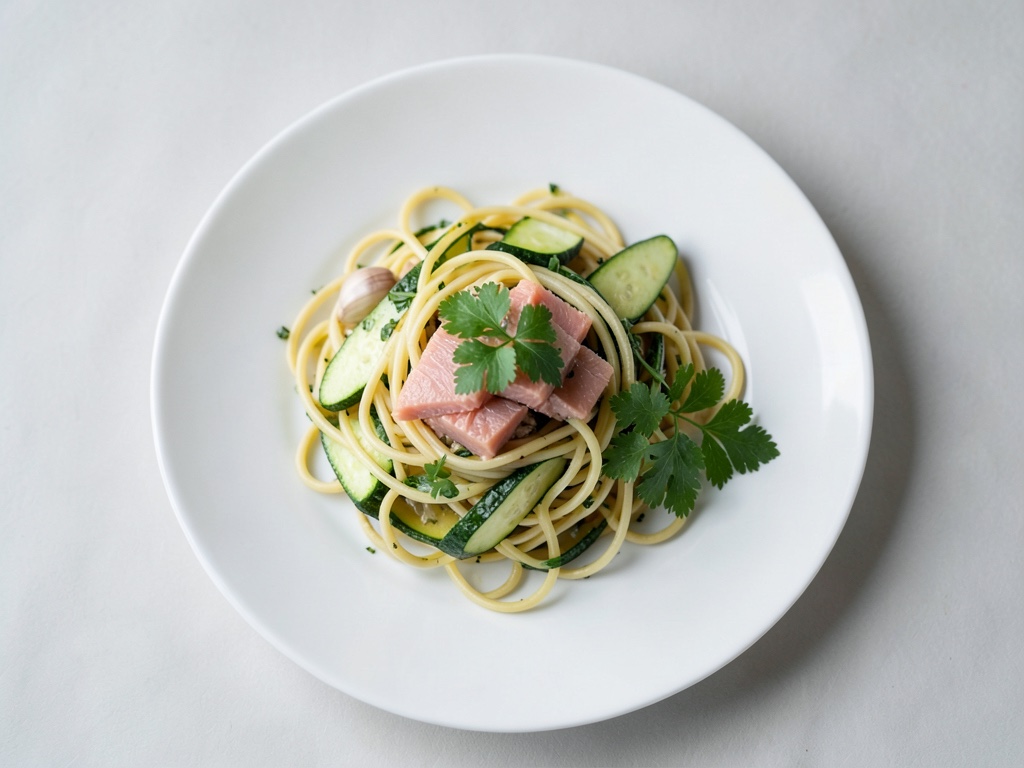 Zoodles con salmone