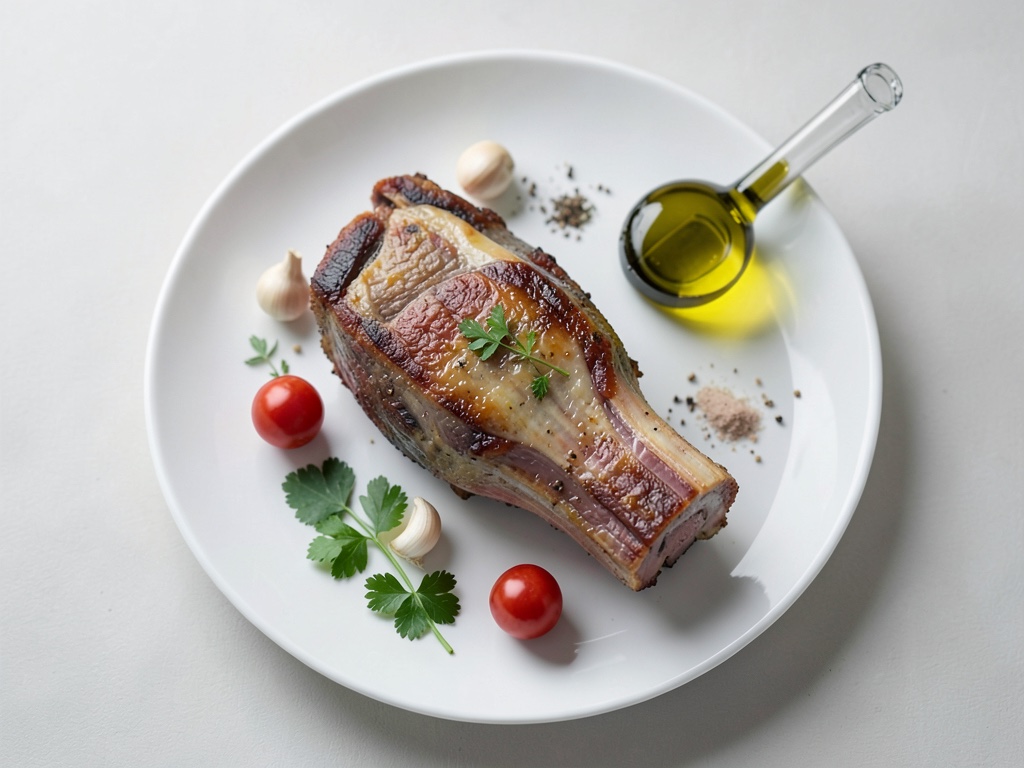 Cosce d'agnello croccanti con aroma di erbe arrosto